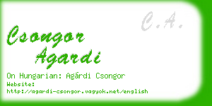 csongor agardi business card